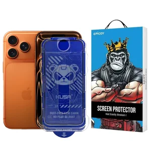 محافظ صفحه نمایش  اپیکوی مدل Kusa Easy install Kit مناسب برای گوشی موبایل اپل iPhone 17 Pro/ 17 / 16 Pro به همراه کیت نصب