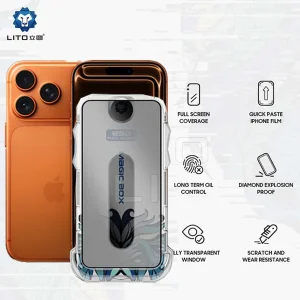محافظ صفحه نمایش حریم شخصی اپیکوی مدل Lion Privacy Easy Install مناسب برای گوشی موبایل اپل iPhone 17 Pro / 17 / 16 Pro  به همراه کیت نصب