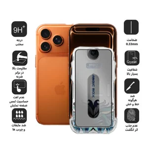 محافظ صفحه نمایش حریم شخصی اپیکوی مدل Lion Privacy Easy Install مناسب برای گوشی موبایل اپل iPhone 17 Pro / 17 / 16 Pro  به همراه کیت نصب