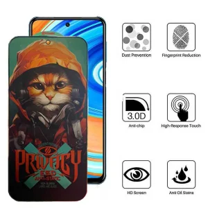 محافظ صفحه نمایش حریم شخصی اپیکوی مدل Privacy Hoodie Cat مناسب برای گوشی موبایل شیائومی Redmi Note 9 Pro Max / Note 9 Pro 5G /Note 9 Pro 4G (India)/ Note 9 Pro  4G (Global) /Note 9S