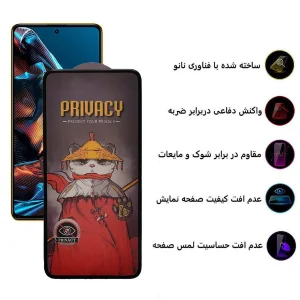 محافظ صفحه نمایش حریم شخصی اِپیکوی مدل Airacy مناسب برای گوشی موبایل شیائومی Poco X5 Pro / X5 / X4 Pro 5G / X3 Pro / X3 NFC / X3 / X2