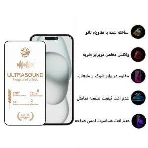 محافظ صفحه نمایش اپیکوی مدل UltraSound مناسب برای گوشی موبایل اپل iPhone 16/15/14 Pro