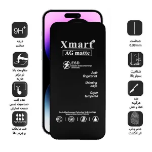 محافظ صفحه نمایش مات اپیکوی مدل Xmart Ag Matte مناسب برای گوشی موبایل اپل iphone 16 Plus/15 Plus/14 Pro Max