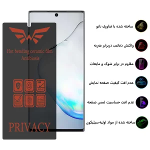 محافظ صفحه نمایش اِپیکوی مدل Nano-Privacy مناسب برای گوشی موبایل سامسونگ Galaxy Note10 Plus