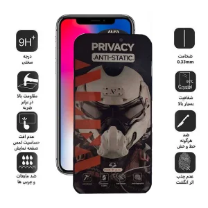 محافظ صفحه نمایش حریم شخصی اپیکوی مدل Alpha مناسب برای گوشی موبایل اپل iPhone 11 Pro / XS / X