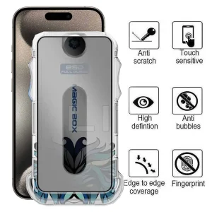 محافظ صفحه نمایش حریم شخصی اپیکوی مدل Lion Privacy Easy Install مناسب برای گوشی موبایل اپل iPhone 15 Pro Max به همراه کیت نصب