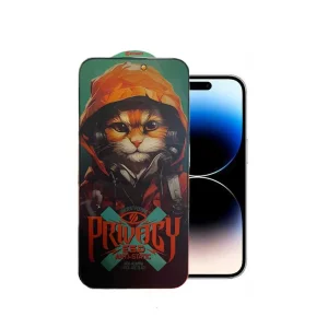 محافظ صفحه نمایش حریم شخصی اپیکوی مدل  Privacy Hoodie Cat مناسب برای گوشی موبایل اپل iPhone 15 Pro