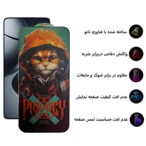 محافظ صفحه نمایش حریم شخصی اپیکوی مدل Privacy Hoodie Cat مناسب برای گوشی موبایل شیائومی  F7 Ultra /F7 Pro /Redmi Note 14s