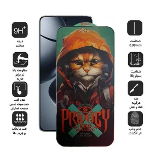 محافظ صفحه نمایش حریم شخصی اپیکوی مدل Privacy Hoodie Cat مناسب برای گوشی موبایل شیائومی  F7 Ultra /F7 Pro /Redmi Note 14s