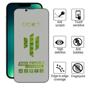 محافظ صفحه نمایش حریم شخصی اپیکوی مدل Cactus-ESD-Privacy مناسب برای گوشی موبایل اپل iPhone 16e/14/13 Pro/ 13