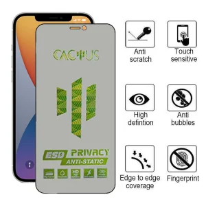 محافظ صفحه نمایش حریم شخصی اپیکوی مدل Cactus-ESD-Privacy مناسب برای گوشی موبایل اپل iPhone 12 Pro / 12