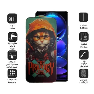 محافظ صفحه نمایش حریم شخصی اپیکوی مدل Privacy Hoodie Cat مناسب برای گوشی موبایل شیائومی Redmi Note 12 Pro Plus/ Note 12 Pro 5G /Note 12 Pro 4G/ Note 12 5G /Note 12 4G/Note 12 (China)