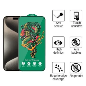 محافظ صفحه نمایش اپیکوی مدل Green Dragon ExplosionProof مناسب برای گوشی موبایل اپل iPhone 15 Pro Max
