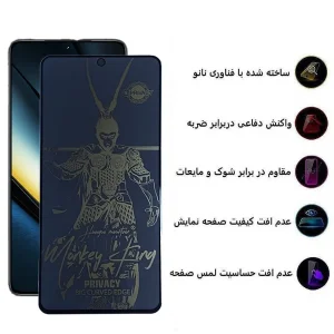 محافظ صفحه نمایش اپیکوی مدل wukong privacy مناسب برای گوشی موبایل شیائومی Poco F6 Pro/ Poco F6/ Redmi Turbo 3