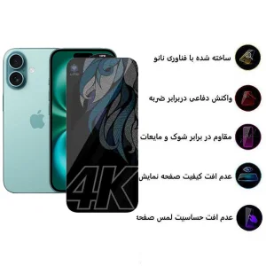 محافظ صفحه حریم شخصی نمایش اِپیکوی مدل Lion stereo Vision Pro Pry مناسب برای گوشی موبایل iPhone 17 Pro /17 / 16 Pro