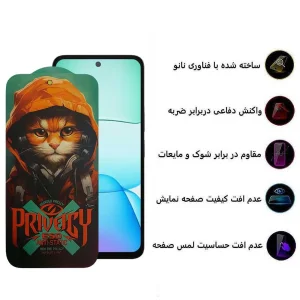 محافظ صفحه نمایش حریم شخصی اپیکوی مدل Hoodie Cat مناسب برای گوشی موبایل شیائومی Redmi 13 5G/ 13 4G / 12 4G / Poco M6 4G/ Redmi Note 13R