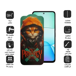 محافظ صفحه نمایش حریم شخصی اپیکوی مدل Hoodie Cat مناسب برای گوشی موبایل شیائومی Redmi 13 5G/ 13 4G / 12 4G / Poco M6 4G/ Redmi Note 13R