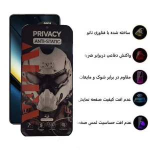 محافظ صفحه نمایش حریم شخصی اپیکوی مدل Alpha مناسب برای گوشی موبایل شیائومی Poco F6 Pro/ Poco F6/ Redmi Turbo 3