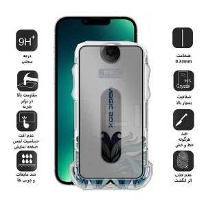 محافظ صفحه نمایش حریم شخصی اپیکوی مدل Lion Privacy Easy Install مناسب برای گوشی موبایل اپل iPhone 14 Plus/13 Pro Max به همراه کیت نصب