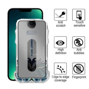 محافظ صفحه نمایش حریم شخصی اپیکوی مدل Lion Privacy Easy Install مناسب برای گوشی موبایل اپل iPhone 14 Plus/13 Pro Max به همراه کیت نصب