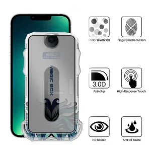 محافظ صفحه نمایش حریم شخصی اپیکوی مدل Lion Privacy Easy Install مناسب برای گوشی موبایل اپل iPhone 14 Plus/13 Pro Max به همراه کیت نصب