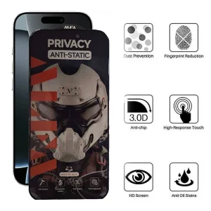 محافظ صفحه نمایش حریم شخصی اپیکوی مدل Alpha مناسب برای گوشی موبایل اپل iPhone 16 Pro Max
