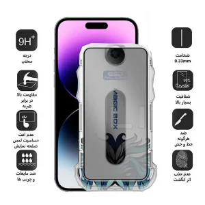 محافظ صفحه نمایش حریم شخصی اپیکوی مدل Lion Privacy Easy Install مناسب برای گوشی موبایل اپل iPhone 14 Pro Max/16 Plus/15 Plus به همراه کیت نصب