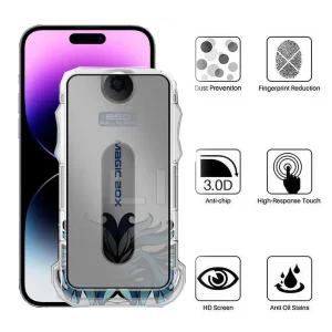 محافظ صفحه نمایش حریم شخصی اپیکوی مدل Lion Privacy Easy Install مناسب برای گوشی موبایل اپل iPhone 14 Pro Max/16 Plus/15 Plus به همراه کیت نصب