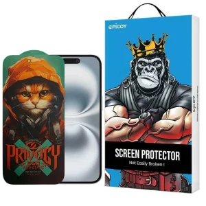 محافظ صفحه نمایش حریم شخصی اپیکوی مدل Privacy Hoodie Cat مناسب برای گوشی موبایل اپل iPhone 16 / 15 / 14 Pro