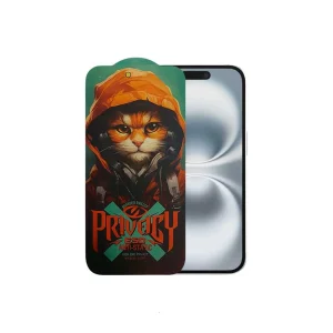 محافظ صفحه نمایش حریم شخصی اپیکوی مدل Privacy Hoodie Cat مناسب برای گوشی موبایل اپل iPhone 16 / 15 / 14 Pro
