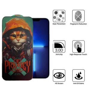 محافظ صفحه نمایش حریم شخصی اپیکوی مدل Privacy Hoodie Cat مناسب برای گوشی موبایل اپل iPhone 13 Pro Max /14 plus