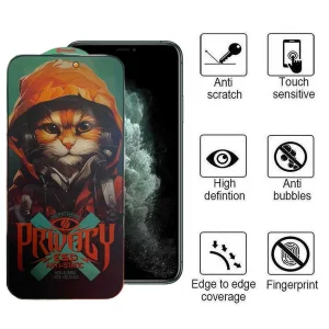 محافظ صفحه نمایش حریم شخصی اپیکوی مدل Hoodie Cat مناسب برای گوشی موبایل اپل  iPhone 11 Pro/ Xs /X