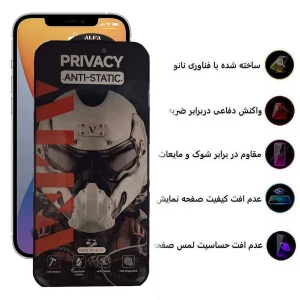 محافظ صفحه نمایش حریم شخصی اپیکوی مدل Alpha مناسب برای گوشی موبایل اپل iPhone 12 Pro / 12
