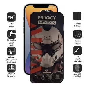 محافظ صفحه نمایش حریم شخصی اپیکوی مدل Alpha مناسب برای گوشی موبایل اپل iPhone 12 Pro / 12