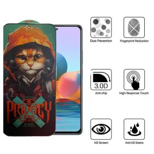 محافظ صفحه نمایش حریم شخصی اپیکوی مدل Privacy Hoodie Cat مناسب برای گوشی موبایل شیائومی Redmi Note 10 Pro Max / Note 10 Pro 4G (India) /Note 10 Pro 4G (International)/ Note 10 Lite