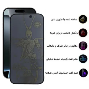 محافظ صفحه نمایش حریم شخصی اپیکوی مدل wukong privacy مناسب برای گوشی موبایل اپل iphone 16 Pro