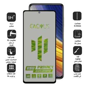 محافظ صفحه نمایش حریم شخصی اِپیکوی مدل Cactus-ESD-Privacy مناسب برای گوشی موبایل شیائومی Poco X3/ X3 NFC/ X3 Pro