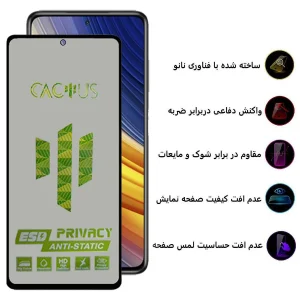 محافظ صفحه نمایش حریم شخصی اِپیکوی مدل Cactus-ESD-Privacy مناسب برای گوشی موبایل شیائومی Poco X3/ X3 NFC/ X3 Pro