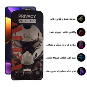 محافظ صفحه نمایش حریم شخصی اپیکوی مدل Alpha مناسب برای گوشی موبایل شیائومی Redmi Note 12 Turbo/ Note 12 Pro 5G/ Note 12 Explorer/ Note 12 Discovery/ Note 12 Pro Speed