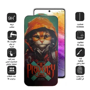محافظ صفحه نمایش حریم شخصی اپیکوی مدل Privacy Hoodie Cat مناسب برای گوشی موبایل سامسونگ Galaxy A73 5G/A72/A71/M54/M53/M52 5G/M51