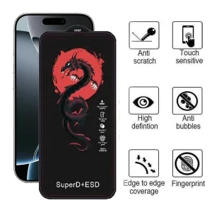 محافظ صفحه نمایش اپیکوی مدل Red Dragon ESD مناسب برای گوشی موبایل اپل iPhone 16 / 15 / 14 Pro