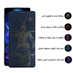 محافظ صفحه نمایش اپیکوی مدل wukong privacy مناسب برای گوشی موبایل شیائومی Redmi Note 12 Pro Plus /Note 12 Turbo /Note 12 Pro 4G/5G /Note 12 4G/5G /Note 12 (china)