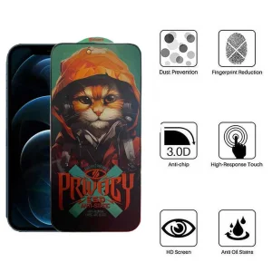 محافظ صفحه نمایش حریم شخصی اپیکوی مدل Hoodie Cat مناسب برای گوشی موبایل اپل iPhone 12 / 12 Pro