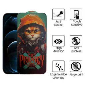 محافظ صفحه نمایش حریم شخصی اپیکوی مدل Hoodie Cat مناسب برای گوشی موبایل اپل iPhone 12 / 12 Pro
