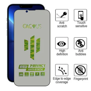محافظ صفحه نمایش حریم شخصی اپیکوی مدل Cactus-ESD-Privacy مناسب برای گوشی موبایل اپل iPhone 14 Plus / 13 Pro Max