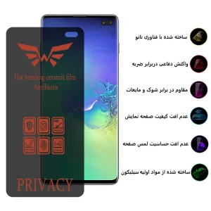 محافظ صفحه نمایش حریم شخصی اپیکوی مدل  Nano-Privacy مناسب برای گوشی موبایل سامسونگ Galaxy S10 Plus