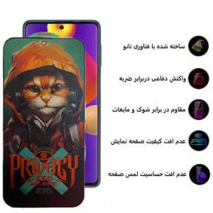 محافظ صفحه نمایش حریم شخصی اپیکوی مدل Privacy Hoodie Cat مناسب برای گوشی موبایل سامسونگ Galaxy M62/ M55/ F62/ F55/ F54/ Note10 Lite/Galaxy S10 Lite/ C55