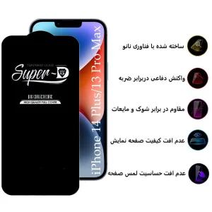 محافظ صفحه نمایش اپیکوی مدل Super 5D مناسب برای گوشی موبایل اپل iPhone 14 Plus / 13 Pro Max