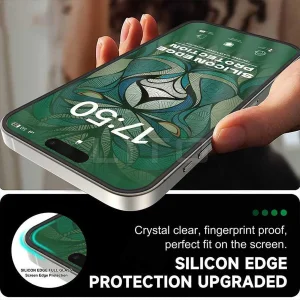 محافظ صفحه نمایش حریم شخصی اپیکوی مدل Silicon Edges Privacy مناسب برای گوشی موبایل اپل  iPhone 13/13 Pro/14