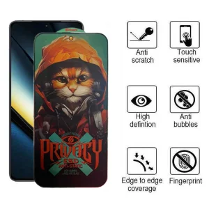 محافظ صفحه نمایش حریم شخصی اپیکوی مدل Privacy Hoodie Cat مناسب برای گوشی موبایل شیائومی Poco F6 / F6 Pro / Redmi Turbo 3